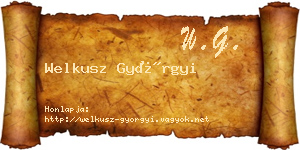 Welkusz Györgyi névjegykártya